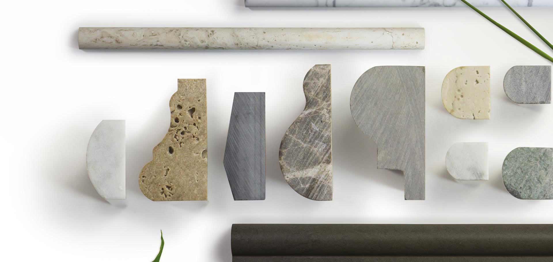 profili di cornici in pietra, marmo e travertino
